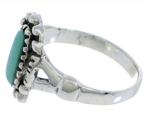 Genuine Sterling Silver Turquoise Jewelry Ring Size 5-1/4 UX32441