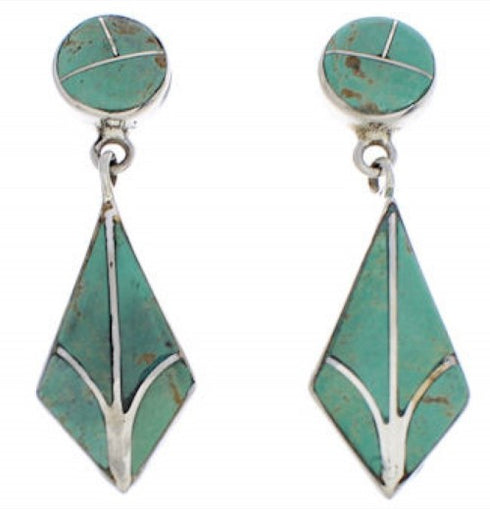 Southwest Turquoise And Sterling Silver Earrings