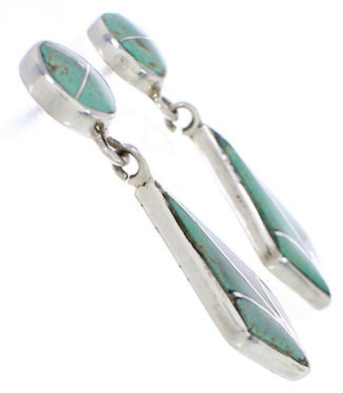 Southwest Turquoise And Sterling Silver Earrings