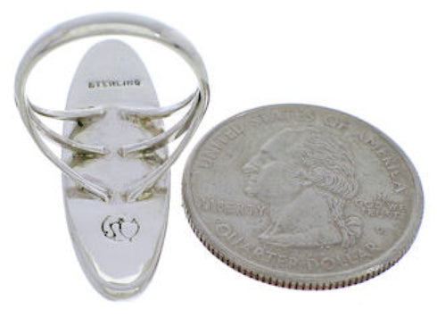 Silver Multicolor Native American Design Ring Size 7-1/2 UX36546