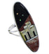 Native American Design Silver Multicolor Ring Size 8-1/4 UX36585
