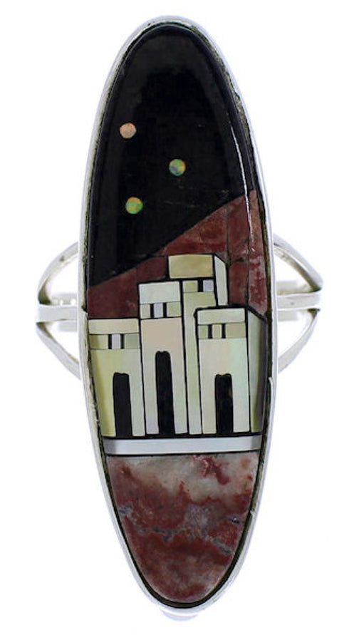 Native American Pueblo Design Multicolor Ring Size 4-3/4 UX36559