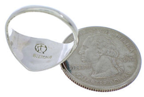 Southwest Silver Multicolor Native American Design Ring Size 6 UX36614