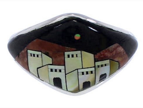 Southwest Multicolor Native American Pueblo Design Ring Size 5 UX36764