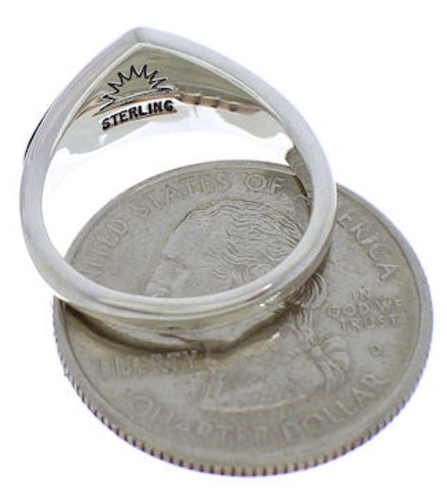 Multicolor Oyster Shell Inlay Sterling Silver Ring Size 6-3/4 VX36756