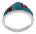 Sterling Silver Southwest Multicolor Inlay Ring Size 6-3/4 VX36760
