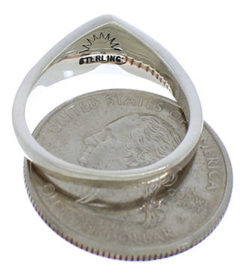 Sterling Silver Multicolor Inlay Jewelry Ring Size 7-3/4 VX36834