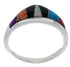 Southwest Multicolor Inlay Jewelry Ring Size 7-3/4 VX36860