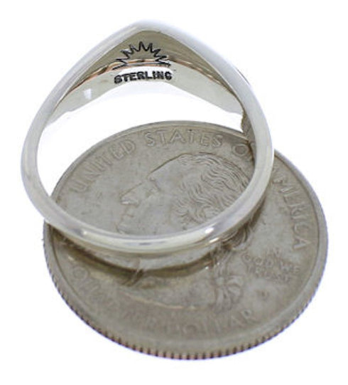 Southwest Multicolor Inlay Jewelry Ring Size 7-3/4 VX36860