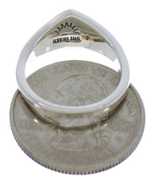 Sterling Silver Southwest Multicolor Inlay Ring Size 5-3/4 VX36872