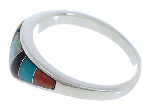 Southwest Multicolor Sterling Silver Ring Size 6-3/4 VX36929