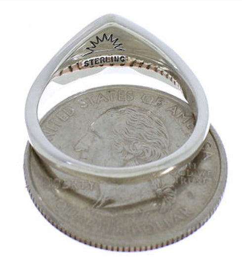 Multicolor Inlay Sterling Silver Southwest Ring Size 7-3/4 VX36933
