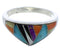 Genuine Sterling Silver Multicolor Jewelry Ring Size 6-3/4 VX36975