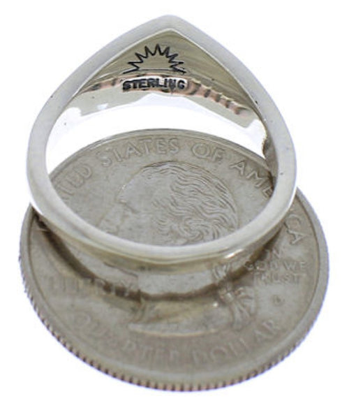 Genuine Sterling Silver Multicolor Jewelry Ring Size 6-3/4 VX36975