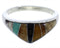 Multicolor Inlay Sterling Silver Ring Size 5-3/4 VX36988