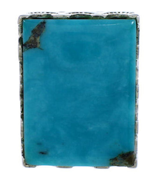 Genuine Sterling Silver And Turquoise Jewelry Ring Size 5-1/2 YX34635