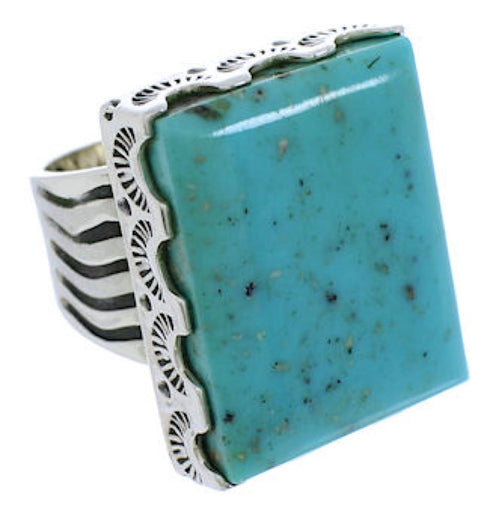 Southwest Turquoise And Sterling Silver Ring Size 6-1/4 YX34641