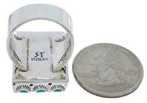 Turquoise Sterling Silver Southwestern Ring Size 7-3/4 YX87535