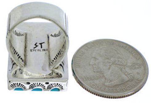 Turquoise Sterling Silver Jewelry Southwest Ring Size 5 YX34672