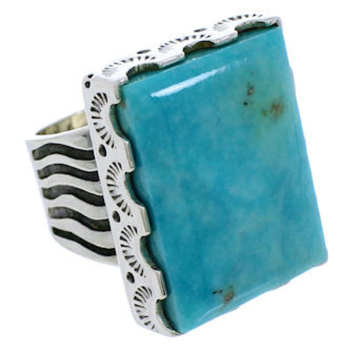 Turquoise Jewelry Sterling Silver Ring Size 6 YX34692