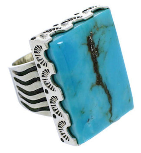 Turquoise Genuine Sterling Silver Southwestern Ring Size 5-1/4 YX34709