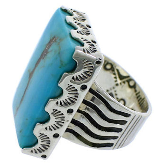 Turquoise Genuine Sterling Silver Southwestern Ring Size 5-1/4 YX34709