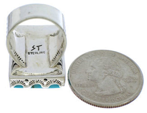 Turquoise Genuine Sterling Silver Southwestern Ring Size 5-1/4 YX34709