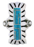Genuine Sterling Silver Turquoise Ring Size 8-1/4 EX42801