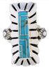Genuine Sterling Silver And Turquoise Ring Size 7-1/4 EX42818