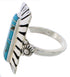 Genuine Sterling Silver And Turquoise Ring Size 7-1/4 EX42818