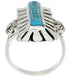 Genuine Sterling Silver And Turquoise Ring Size 7-1/4 EX42818