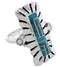 Southwest Silver And Turquoise Ring Size 8-1/2 EX42820