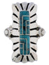 Southwest Silver And Turquoise Ring Size 8-1/2 EX42820