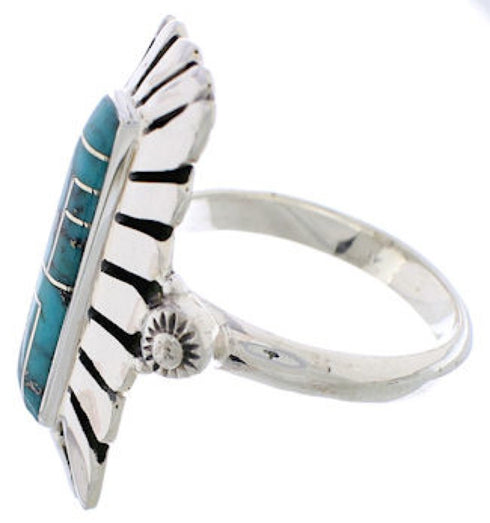 Southwest Silver And Turquoise Ring Size 8-1/2 EX42820