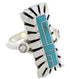 Southwestern Turquoise Inlay Ring Size 6-3/4 EX42823