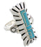 Sterling Silver Southwest Turquoise Ring Size 6-1/4 EX42849