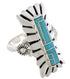 Sterling Silver Southwest Turquoise Ring Size 6-1/4 EX42849