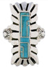 Sterling Silver Southwest Turquoise Ring Size 6-1/4 EX42849