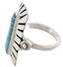 Turquoise Inlay Silver Southwest Ring Size 7-3/4 EX42860