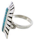 Genuine Sterling Silver Turquoise Inlay Ring Size 6-1/4 EX42862