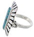 Southwest Turquoise Inlay Silver Ring Size 8 EX42869
