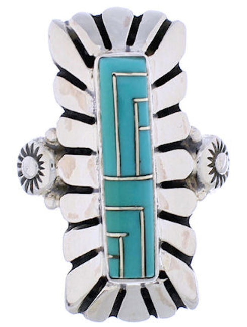 Turquoise And Sterling Silver Ring Size 5-3/4 EX42872