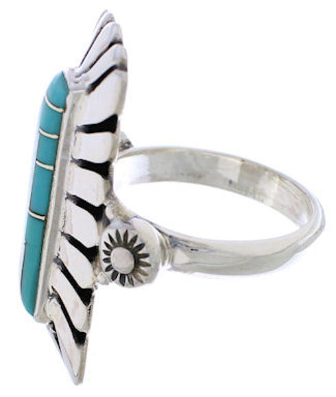 Turquoise And Sterling Silver Ring Size 5-3/4 EX42872