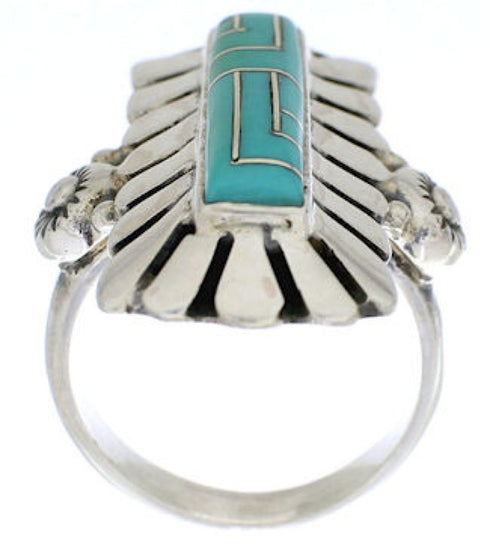 Turquoise And Sterling Silver Ring Size 5-3/4 EX42872