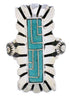 Southwestern Turquoise Inlay Ring Size 6-1/4 EX42886