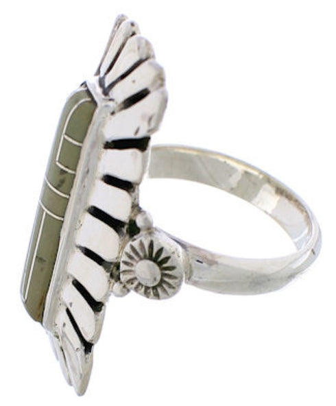 Turquoise Southwestern Silver Ring Size 4-3/4 EX42887
