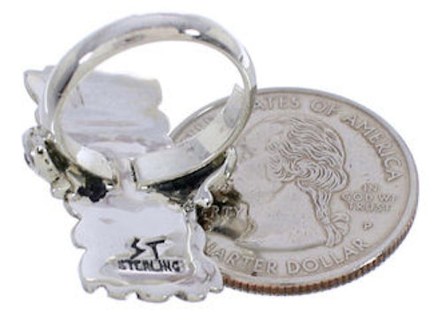 Turquoise Southwestern Silver Ring Size 4-3/4 EX42887