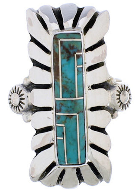 Turquoise And Silver Southwest Ring Size 7 EX42894
