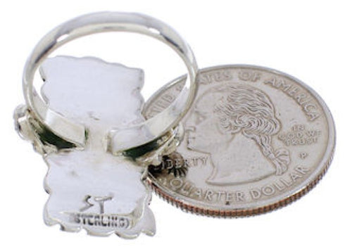 Southwest Turquoise Inlay Ring Size 6-1/4 EX42909