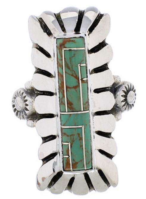 Turquoise Inlay Southwestern Ring Size 4-3/4 EX42911